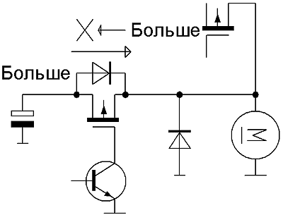 Подключение МДП или МОП транзисторов с внутренним диодом, Белецкий А. И., г. Валки